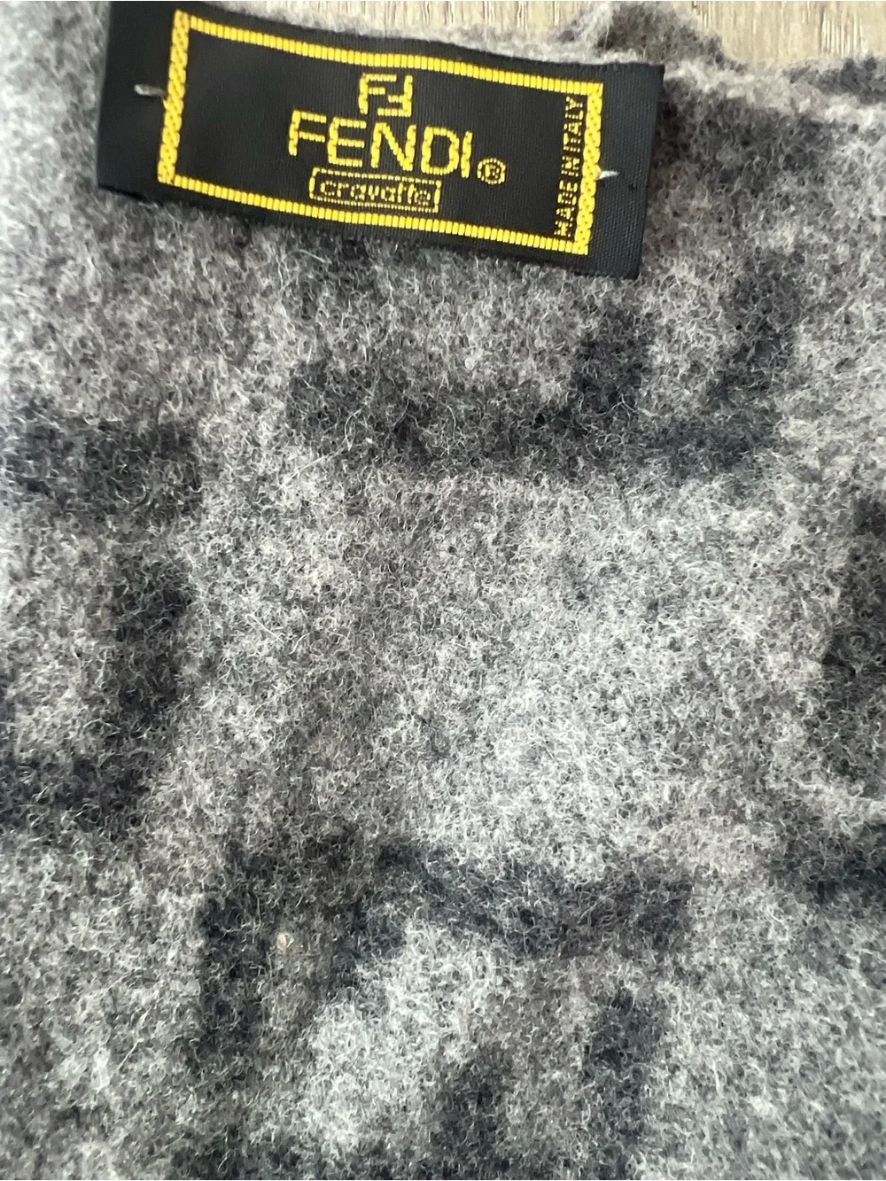 Fendi Unisex Monogram Wool Scarf in Gray
